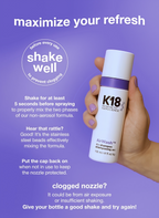 K18 AirWash™ Dry Shampoo, Non-Aerosol, Balances Scalp & Controls Excess Oil Production