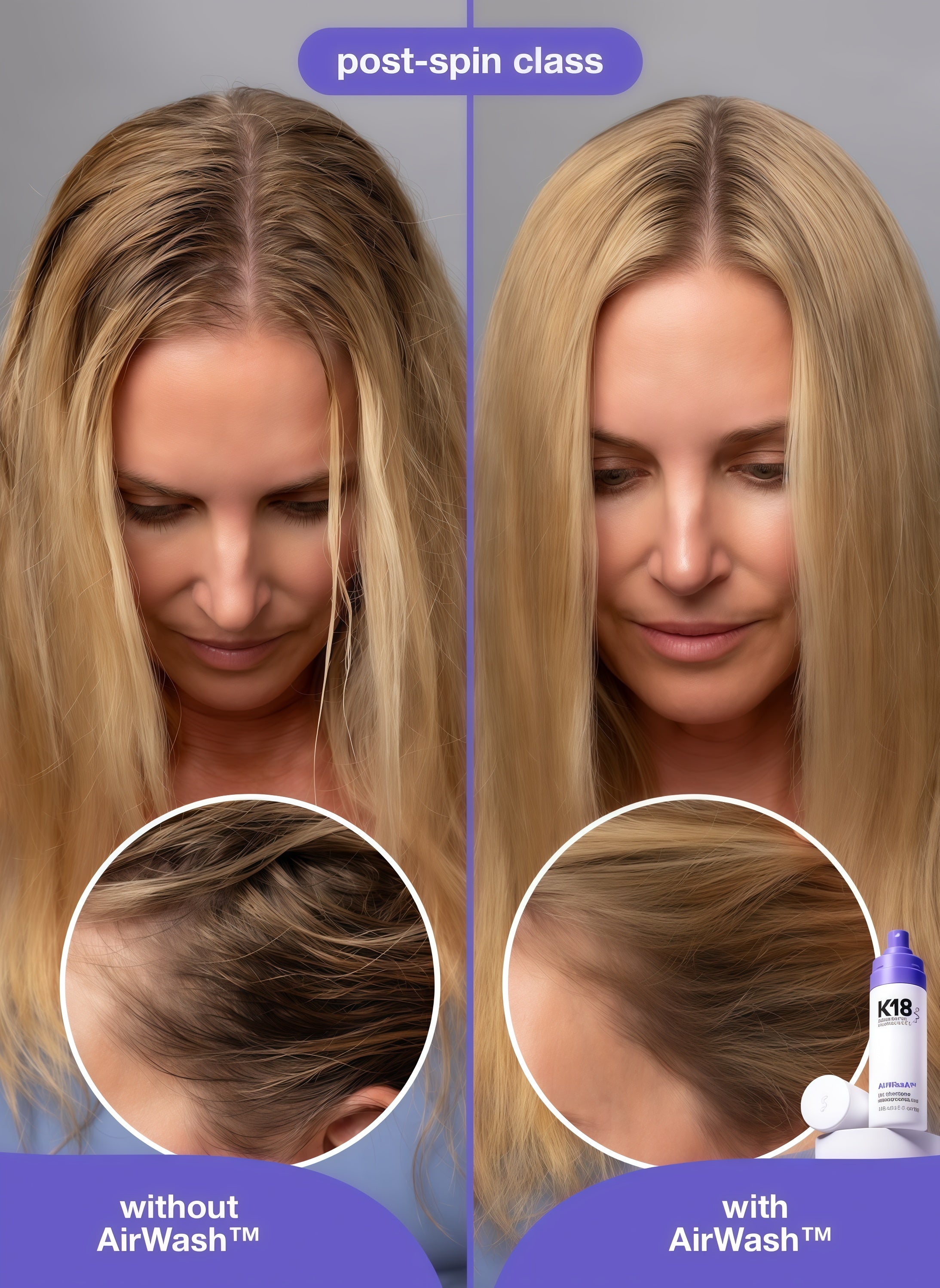 K18 AirWash™ Dry Shampoo, Non-Aerosol, Balances Scalp & Controls Excess Oil Production