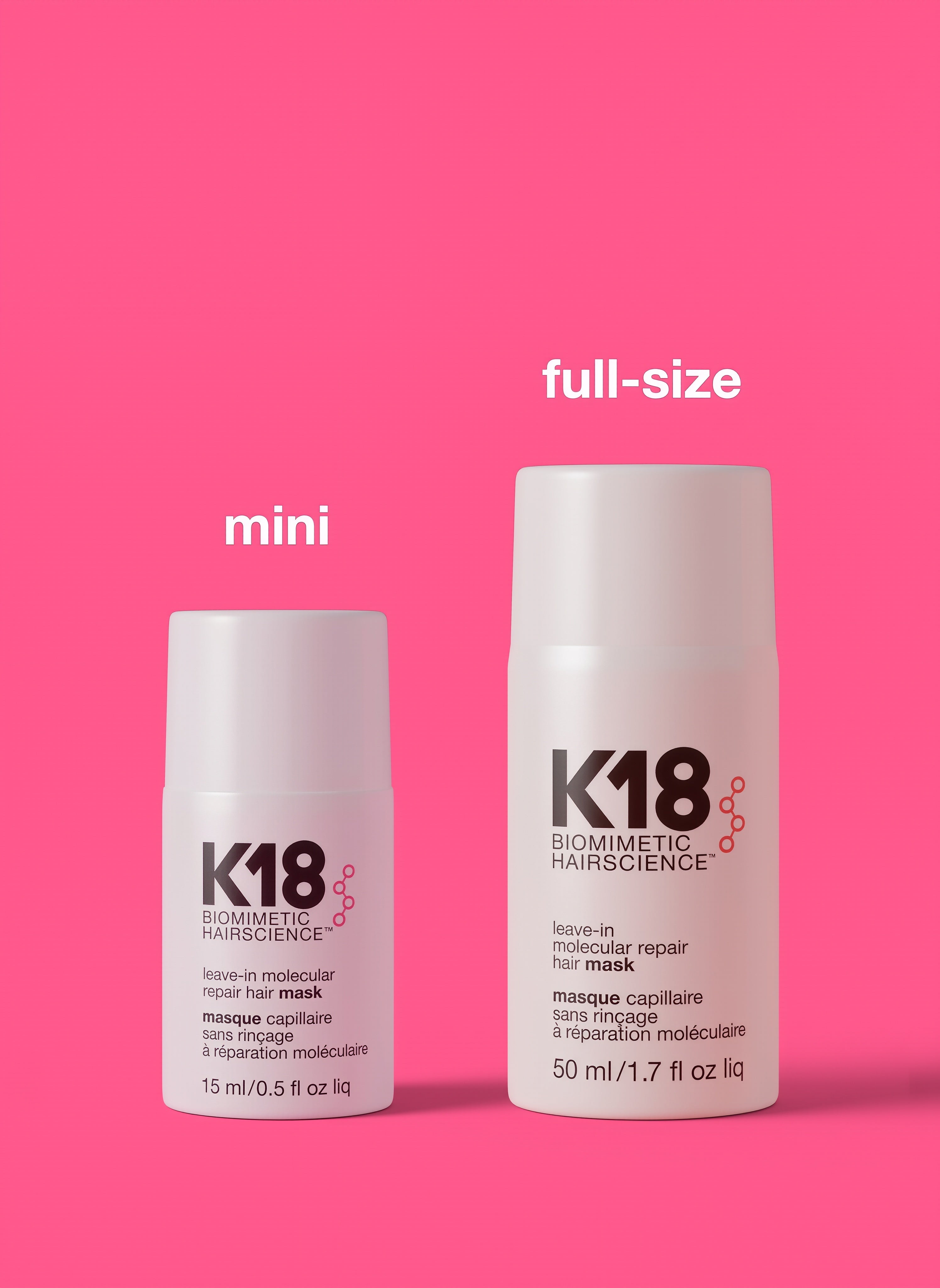 K18 Leave-In Molecular Repair Hair Mask, Patented, Lasting Repair For Dry, Frizzy, Damaged Hair, Reverse Damage In 4 Minutes From Bleach, Color, Chemical Services + Heat