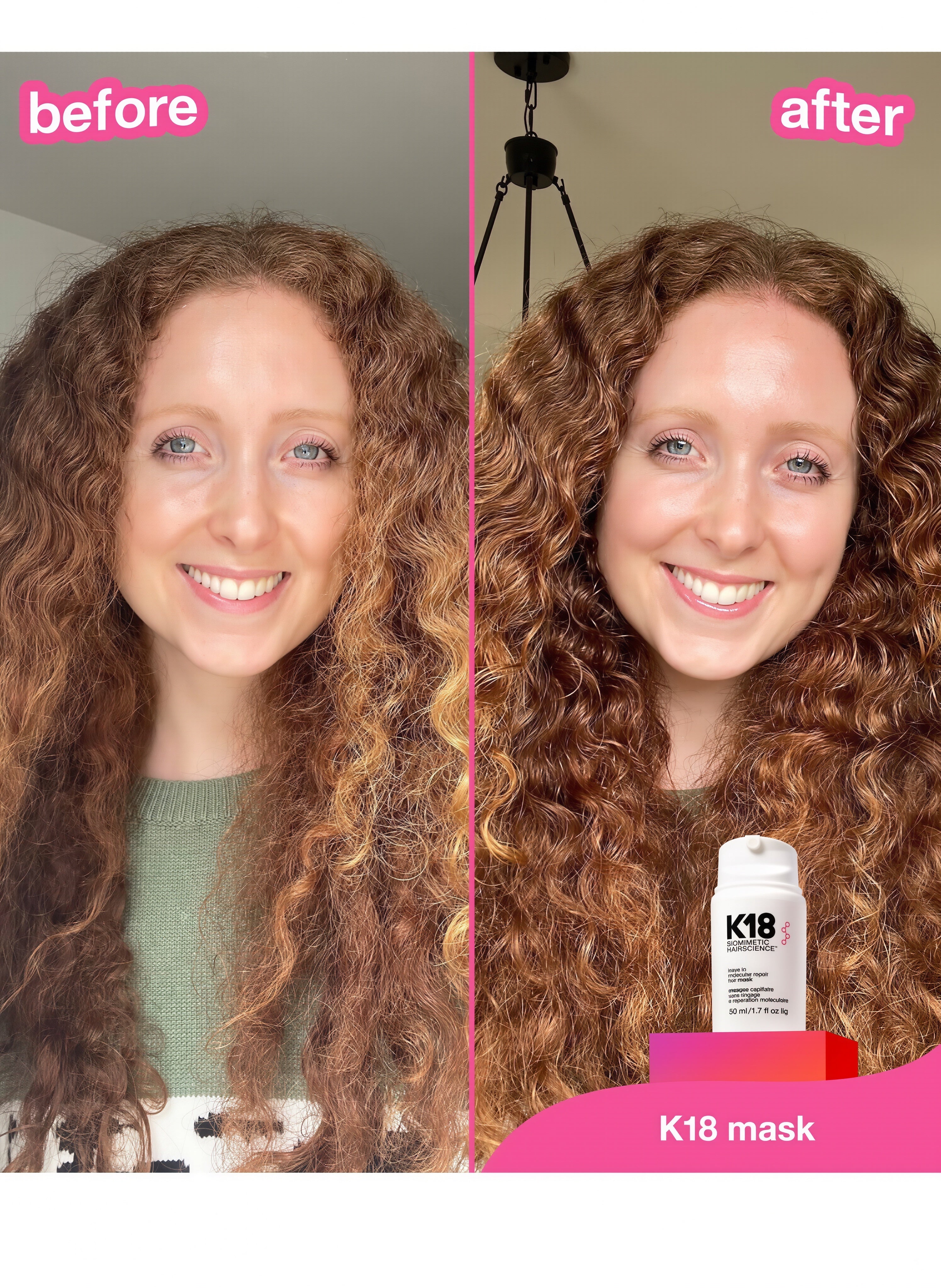 K18 Leave-In Molecular Repair Hair Mask, Patented, Lasting Repair For Dry, Frizzy, Damaged Hair, Reverse Damage In 4 Minutes From Bleach, Color, Chemical Services + Heat
